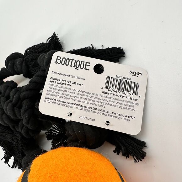 2 Bootique Pumpkin Bumpkin Halloween Plush Rope Dog Toys New With Tags - Picture 5 of 15